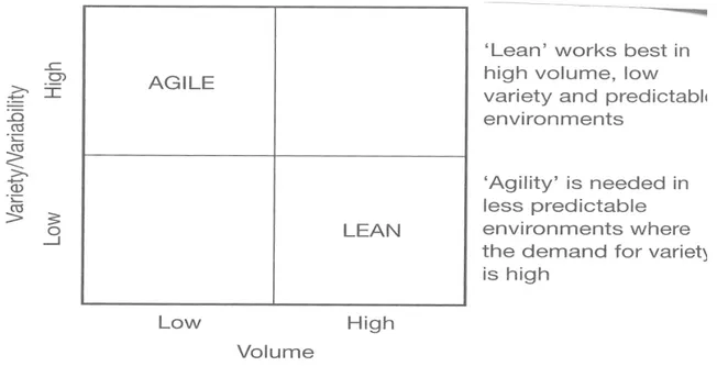 Figure 2: Lean or Agility by Christopher (2005) 