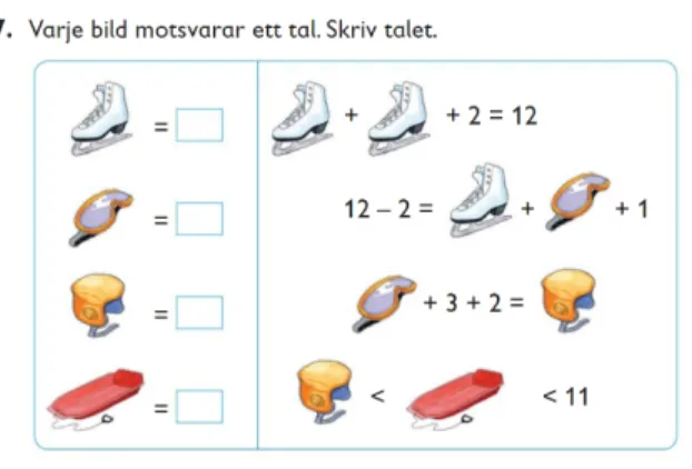 Figur 1: Avbildning av uppgifter inom fälten  rigid- samt flexible operational från Favorit  Matematik 1A (Haapaniemi, 2012, s.173).