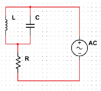 Figure 8: Coil and conductor in parallel with a resistor in series connected to an AC power source