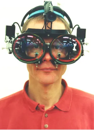 Figure 4  The NAC 600 eye movement recorder mounted on the subject’s head. 