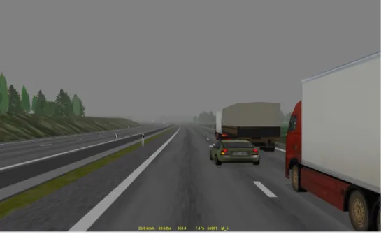 Figure 10  Event N1 – Three trucks; when the test driver overtakes three trucks, a 
