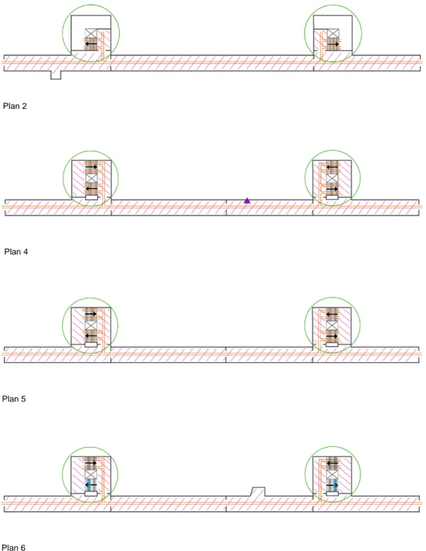 Figur 16 Bilder från notationsanalysen på plan 2, 4, 5 &amp; 6.