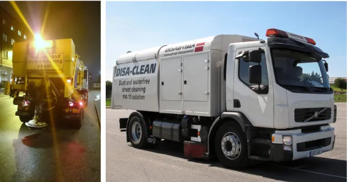 Figur 1. Dammbindningsbil med tallriksspridare och vakuumsugen Disa-Clean från DISAB-Tella