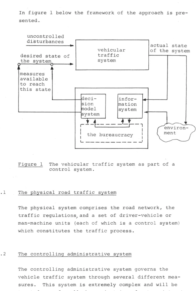 Figure l The vehicular traffic syStem as part of a