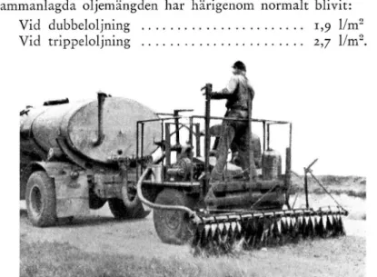 Fig.  30.  R oad  oil  may  be  applied  w ith  normal  distributors  used  fo r  bitumen  and  tar  applications