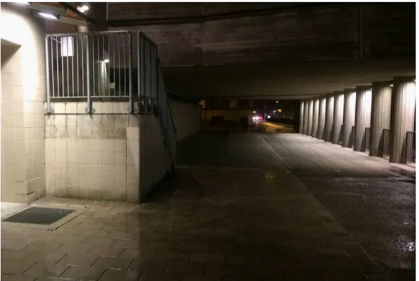 Figur 3: Utsnitt av tunneln på Gymnastikgatan, Eskilstuna.  