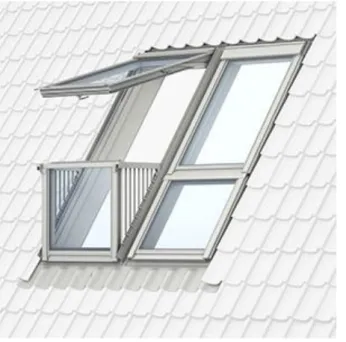 Figur 14. Takfönster med inbyggd balkong, Förslagshandling 1C (Velux, u.å) 