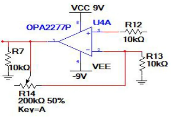 Figure 4.5: Amplifier circuit with gain adjustment 