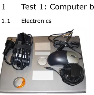 Table 1: Computer bag – total content of  electronics 