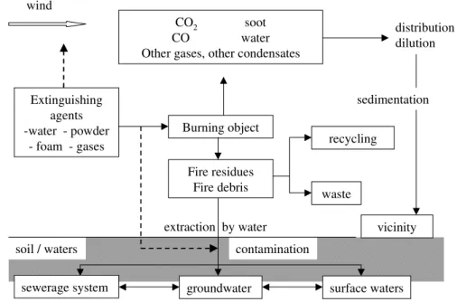 Figure 1: Emission pathways from fires (reproduced with minor modification from reference 18)