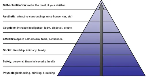 Figure 3: Maslow's hierarchy of needs  Source: Martin Evans, 2009 