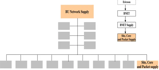 Figure 5: Business Unit Network Supply (BNET Supply) broken down to Site, Core and Packet Supply 