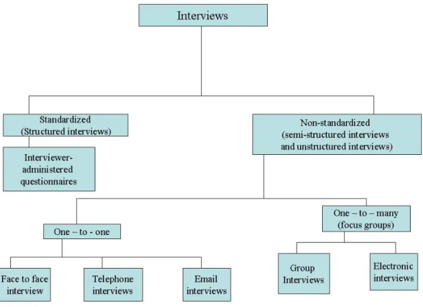 Figure 2 - 3: Types of interviews