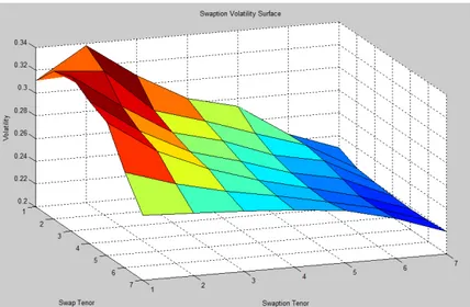 Figure 5.1: The surface of Swaption Volatility