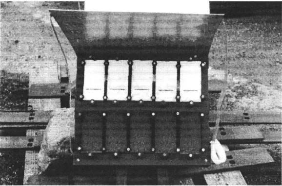 Figure 2:2. Frame with steel plates for corrosiontests in the field