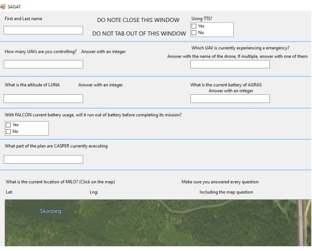 Figure 5: SAGAT Test inside the simulator