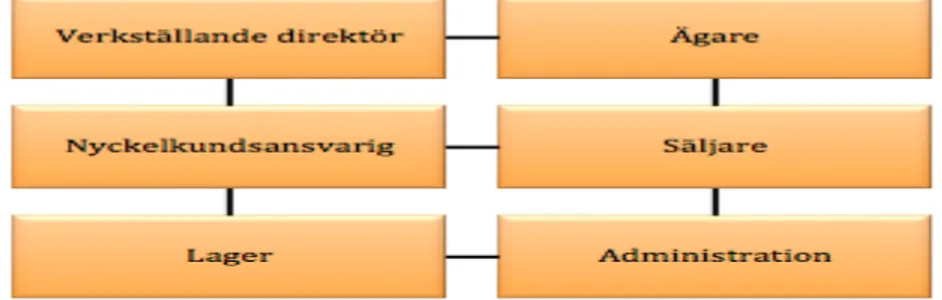 Figur 5. Egenkonstruerad figur över företagsstruktur (Verkställande direktör, 2015) 