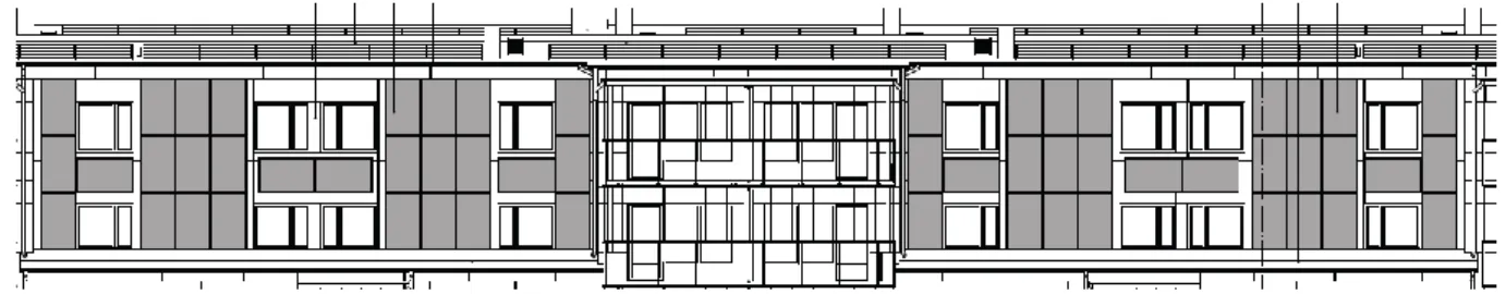 Figur 11: Modulernas placering på taket  Figur 10: Modulernas placering på fasaden 