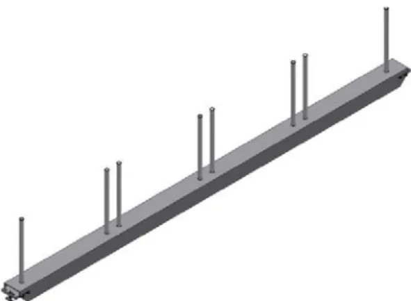 Figur 10. Omgjord lösning, med styrpinnar på  aluminiumprofil 