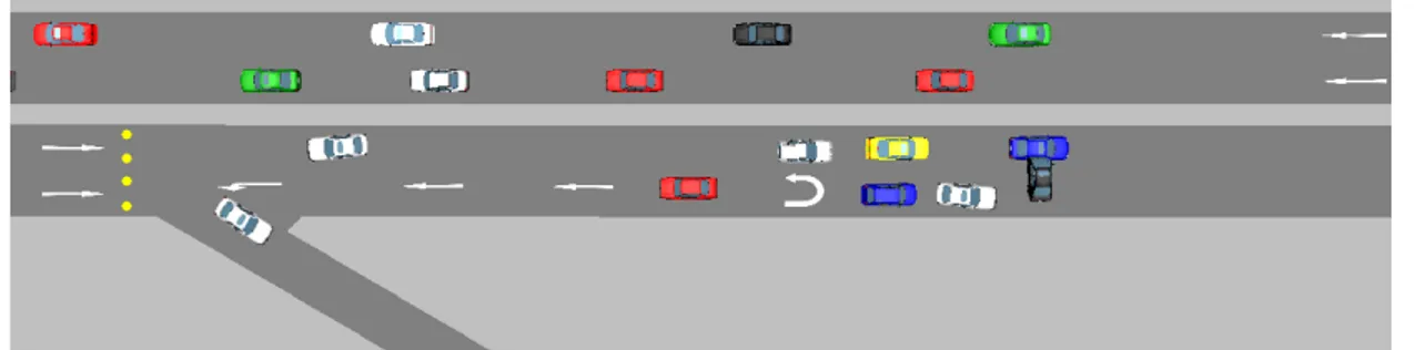 Figure 10: Turn around and use the current lanes to exit the highway 