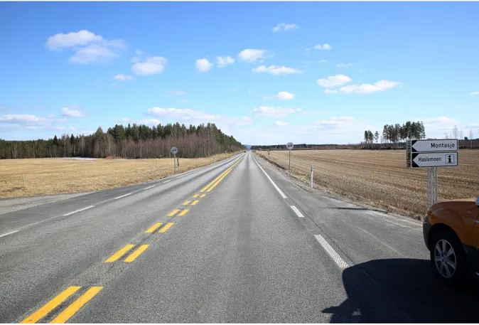 Figure 3. The road used for the Norwegian test site. (Photo: Trond Cato Johansen, Ramböll)