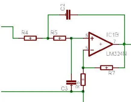 Figure 13. Circuit design for low-pass filter of second order. 