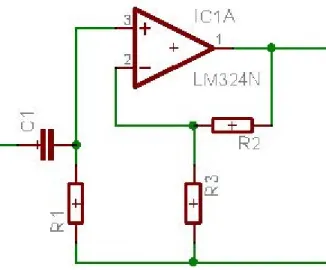 Figure 14. Circuit design for Non-inverted-amplifier with AC-coupling 
