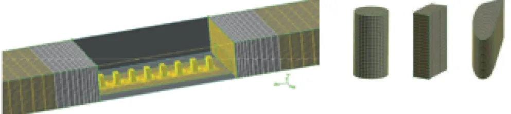 Figure   4-1:  Computational domain including the generic fin forms. 