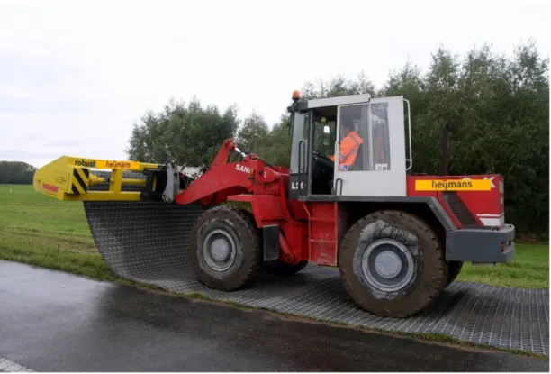 Figure 4. Deployment of a portable roll roadway. Photo by RVM Vehicle Mobility. 