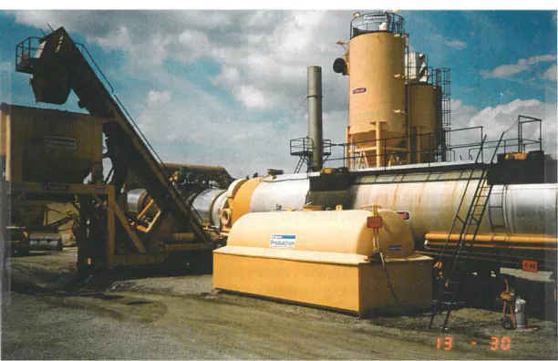 Figure 1: The drum mix plant used in recycled mixtures production, (Source: 