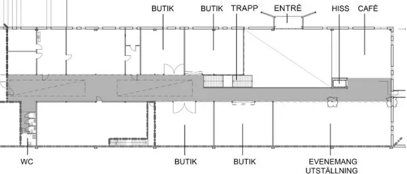 Figur 3. Foto från plan 2 över den blivande entrén