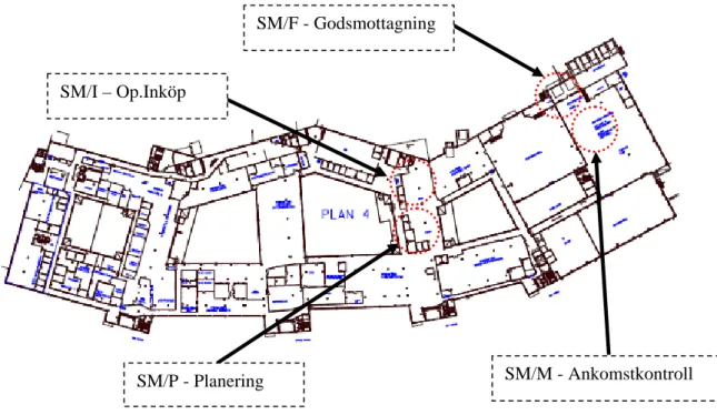 Figur 5.2: Layoutöversikt för våning 4 på SMW. 