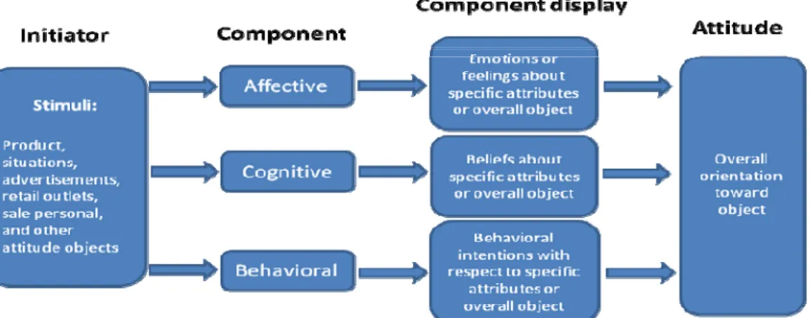 Figure 1: Three components of attitude model (Wells &amp; Prensky, 1996) 
