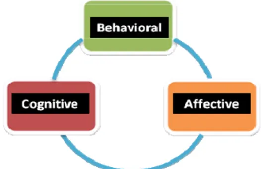 Figure 2: A diagram of consistency of three components of attitude  (Wells &amp; Prensky, 1996 ) 