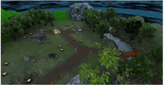 Figure 4.2: Overview of jungle map [Screenshot taken with Unreal Editor].