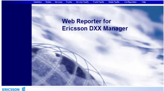 Figure 3.3: Front page of the former web reporter