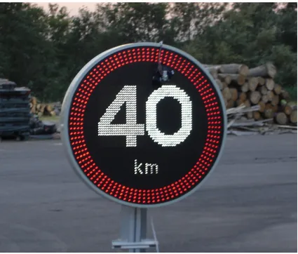 Figure 3  A Danish VMS showing the speed limit.  