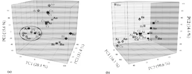 Figure  5  Three-dimensional  principal  component  analysis  (PCA)  representing  the  evolution  of  the 