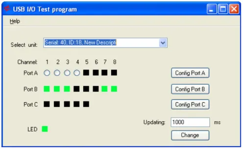 Figur 3: USB I/O Testprogram. 