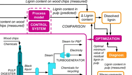 Figure 2.  Possible integration of real-time sensor for feedstock material  characterization in pulping process 