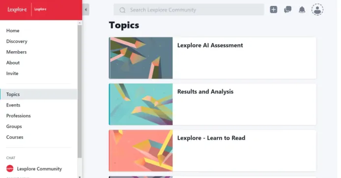 Figure 9 - A screenshot of how the Lexplore Community might look like 