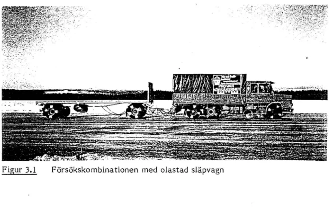 Figur 3.1 Försökskombinationen med olastad släpvagn
