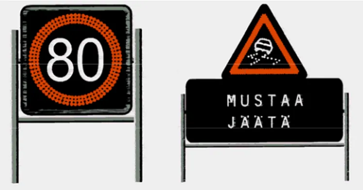 Figure 5.8  VMS used in the Finnish study on effects of variable speed limits. Hautala et  al., 2002