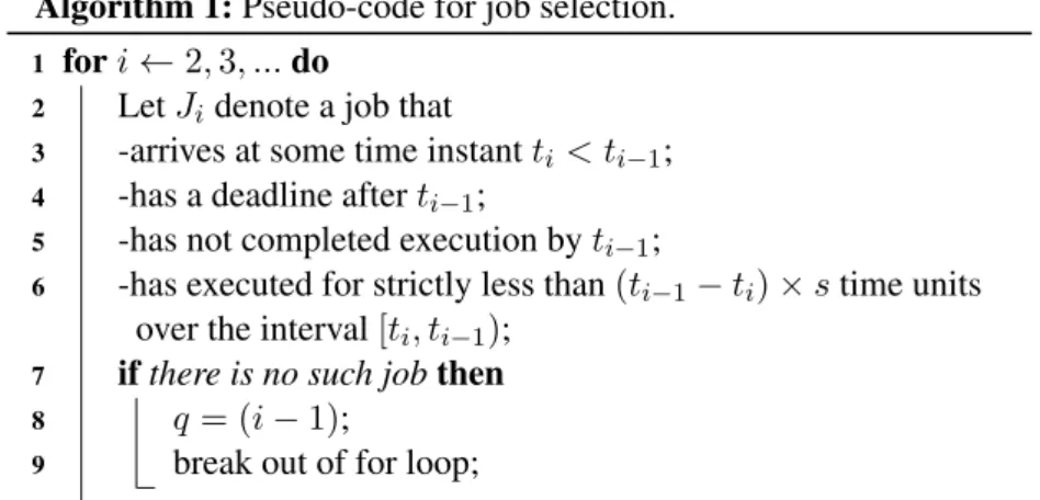 Figure 3.3: An illustration of the jobs given by algorithm 1.