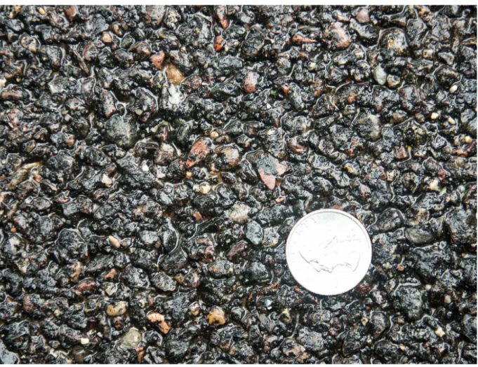 Figure 6: View of the surface texture of an Asphalt Rubber Friction Course (ARFC).