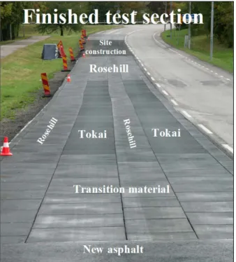 Figure 9: The test site when production was completed in early September 2004 (edge markings added later)