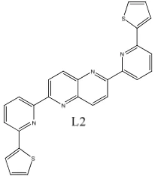 Figure 13. 2,6-Bis(2-(thiophen-2-yl)6-pyridinyl)-1,5-naphthyridine (L2). 