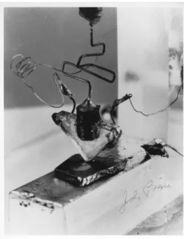 Figure 1. A picture of the first transistor invented by Shockley, Bardeen and Brattain at Bell Labs, 1947