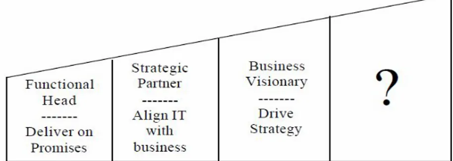 Figure 2.2: The IT executives’ roles (source: Ross &amp; Feeny, 1999) 