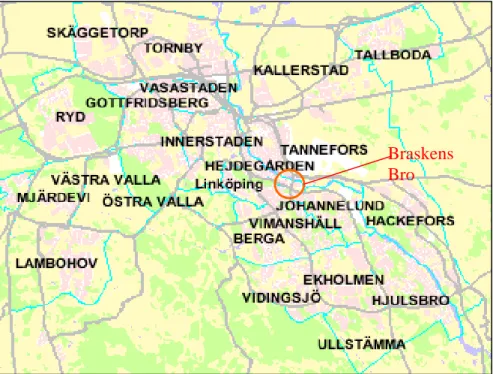 Figur 1  Översiktskarta, Linköping (återgiven med tillstånd från Linköpings kommun). 